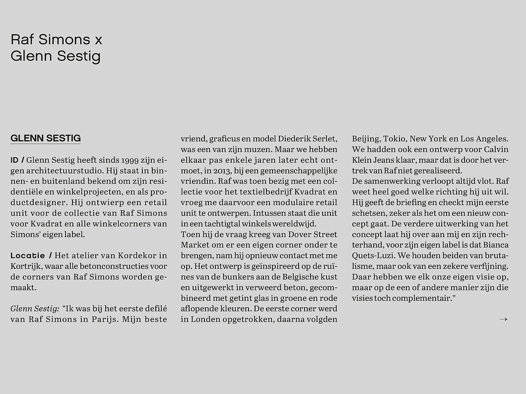 raf simons x glenn sestig. knack weekend
